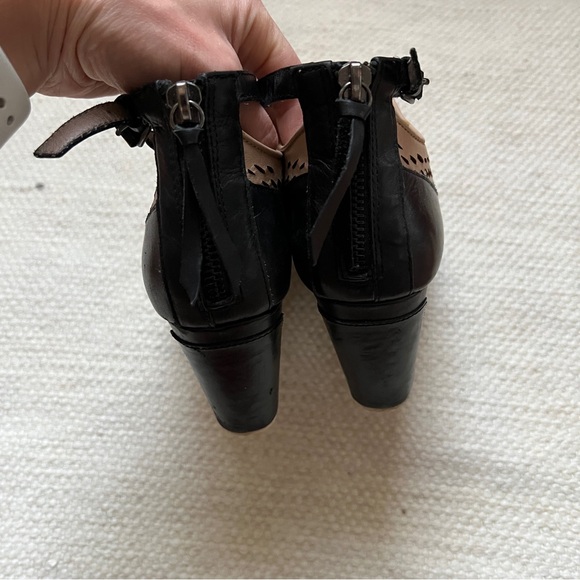 Anthropologie Schuler & Sons Perforated Peep Toe Wedge Sandal size 7 - Picture 5 of 9